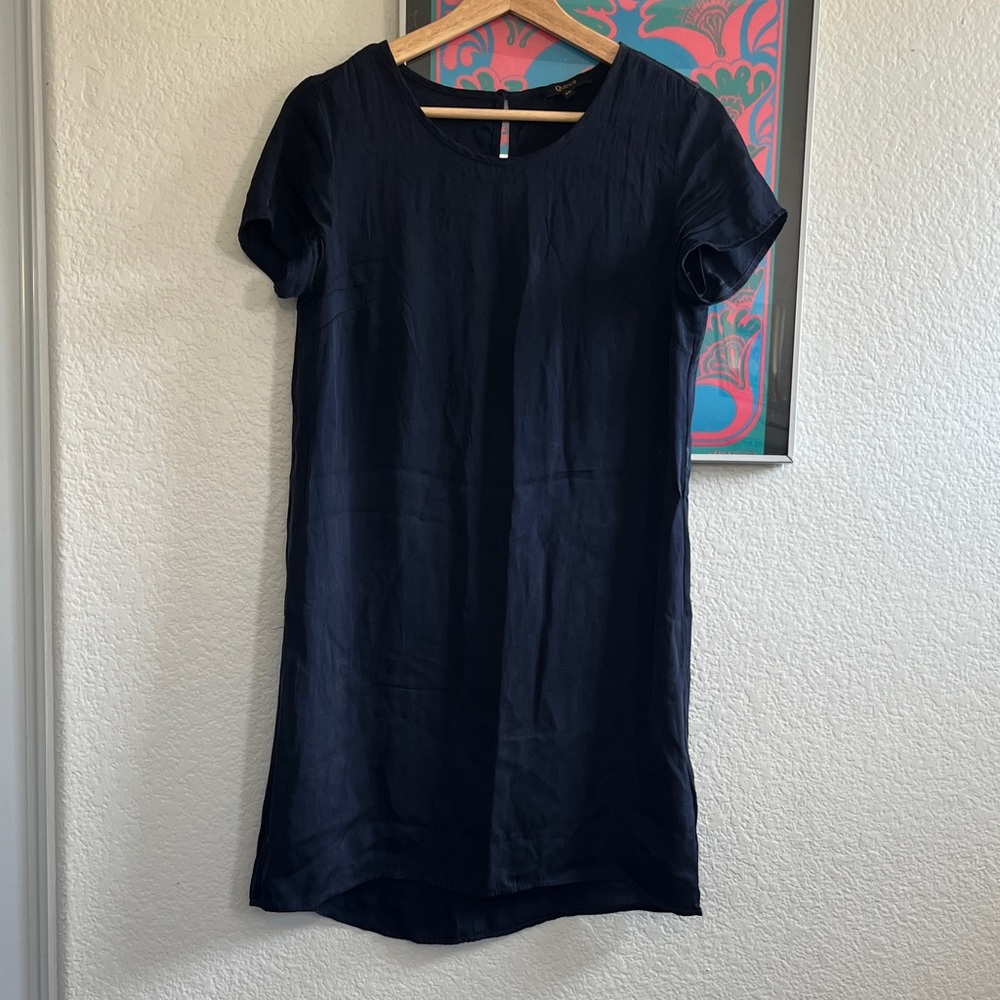 Quince Navy Short Sleeve Shift
